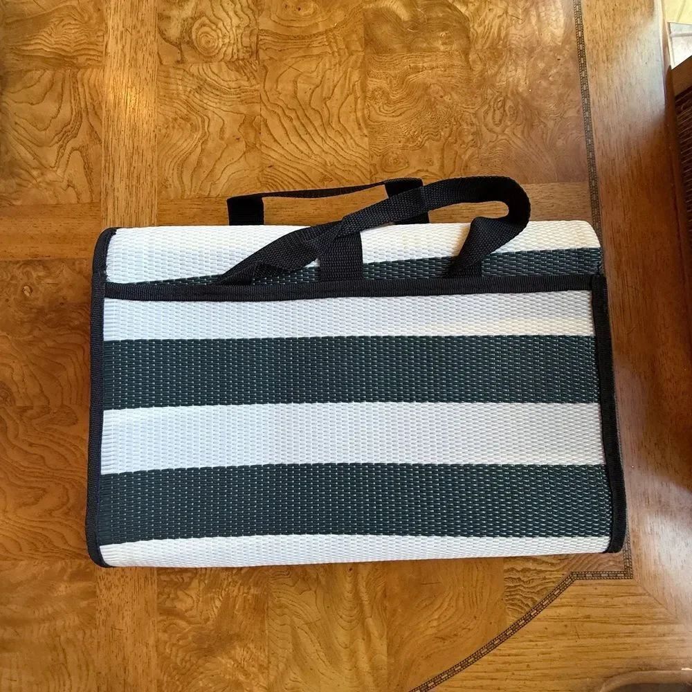 Black and White Striped Men's Bag